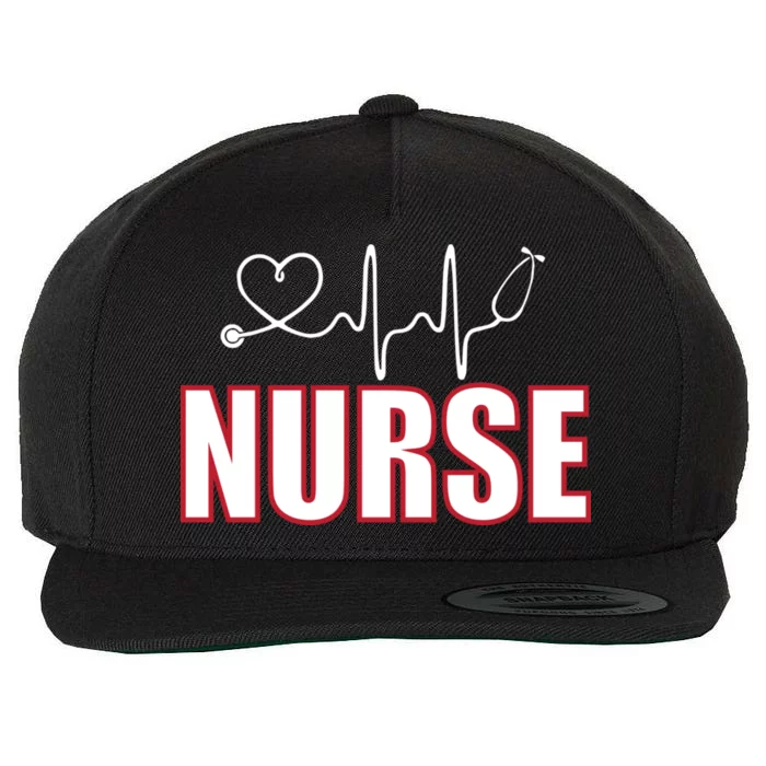 Nurse Heartbeat Logo Wool Snapback Cap