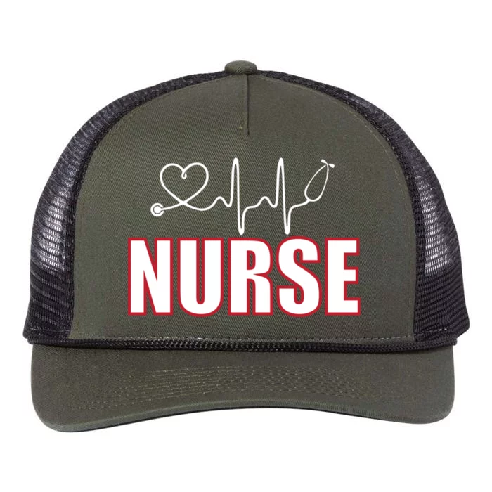 Nurse Heartbeat Logo Retro Rope Trucker Hat Cap