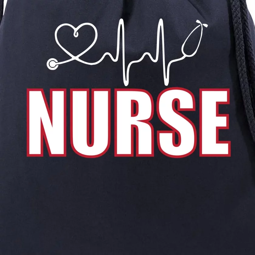 Nurse Heartbeat Logo Drawstring Bag