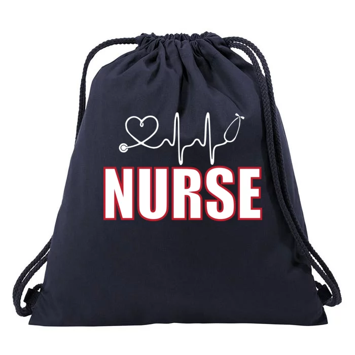 Nurse Heartbeat Logo Drawstring Bag