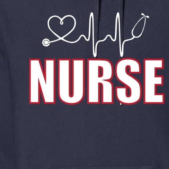 Nurse Heartbeat Logo Premium Hoodie