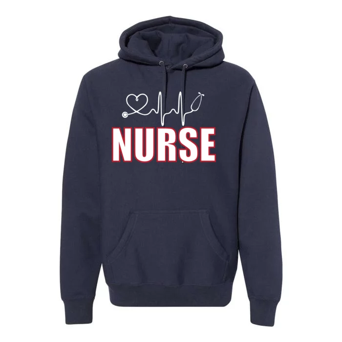 Nurse Heartbeat Logo Premium Hoodie