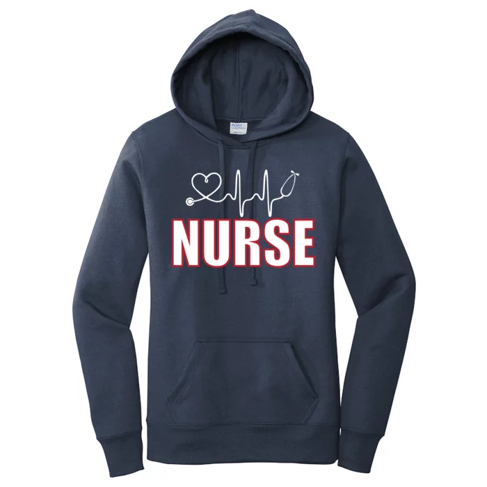 Nurse Heartbeat Logo Women's Pullover Hoodie