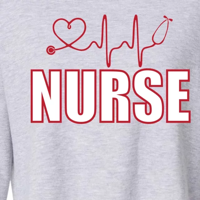 Nurse Heartbeat Logo Cropped Pullover Crew