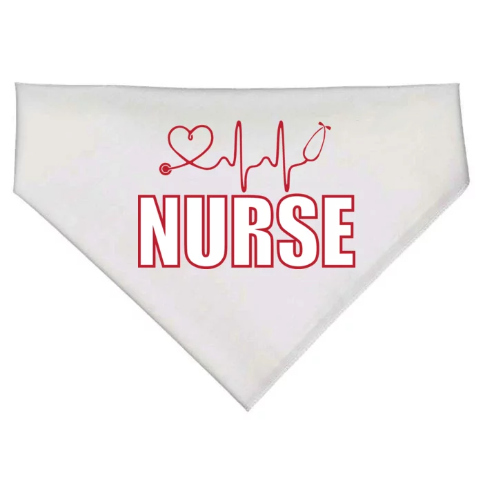 Nurse Heartbeat Logo USA-Made Doggie Bandana