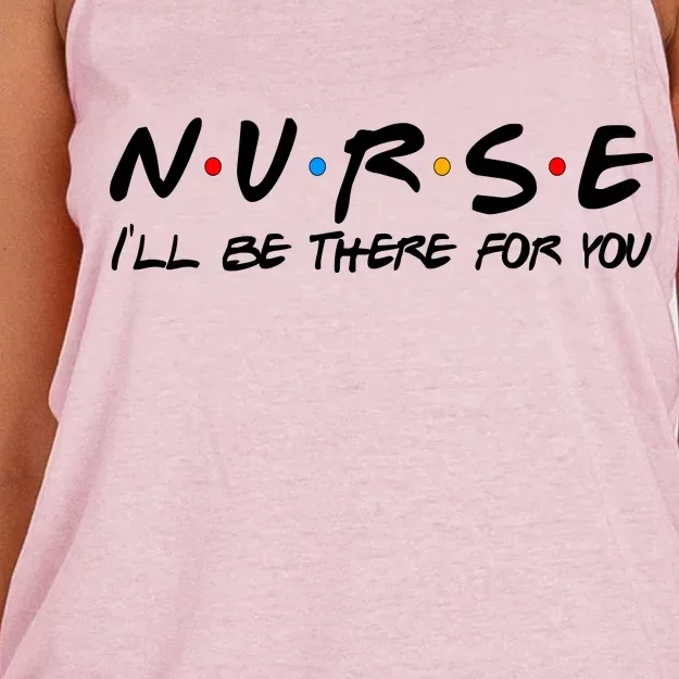 Nurse I'll Be There For You Support Women's Knotted Racerback Tank