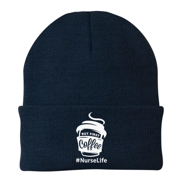 Nurse Life Coffee First Knit Cap Winter Beanie