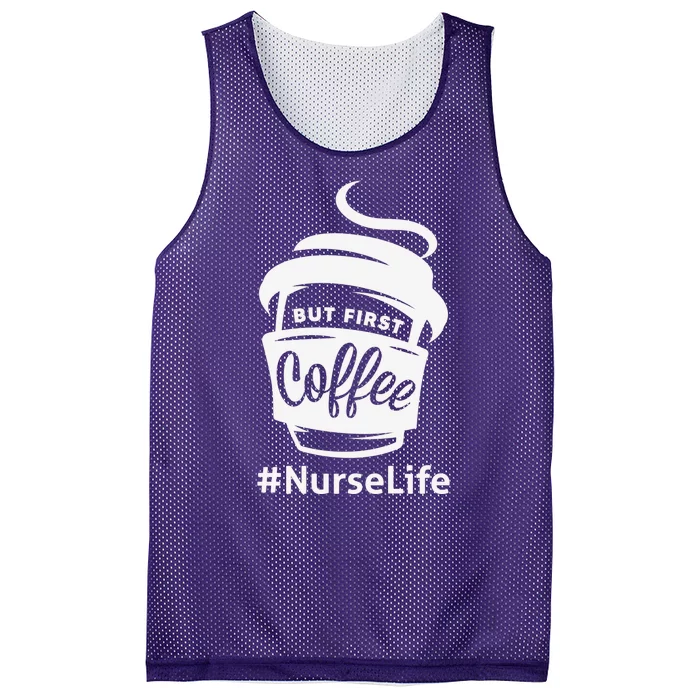 Nurse Life Coffee First Mesh Reversible Basketball Jersey Tank