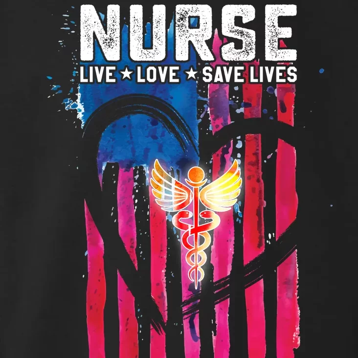 Nurse Live Love Save Lives Flag Toddler Hoodie