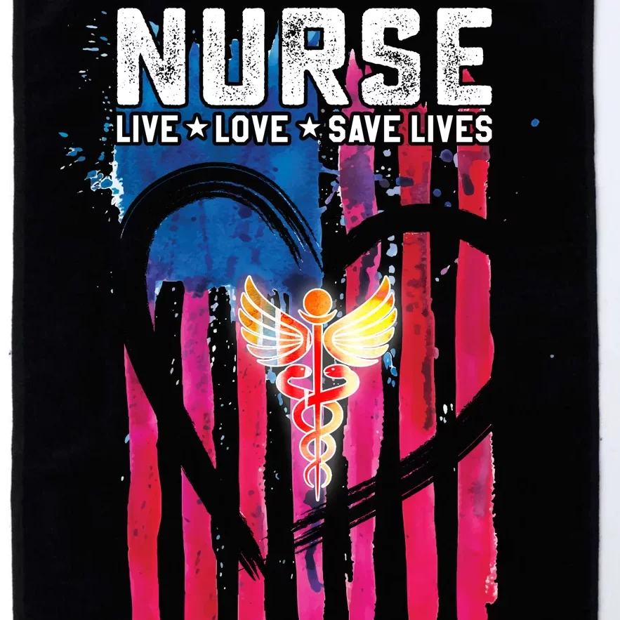 Nurse Live Love Save Lives Flag Platinum Collection Golf Towel