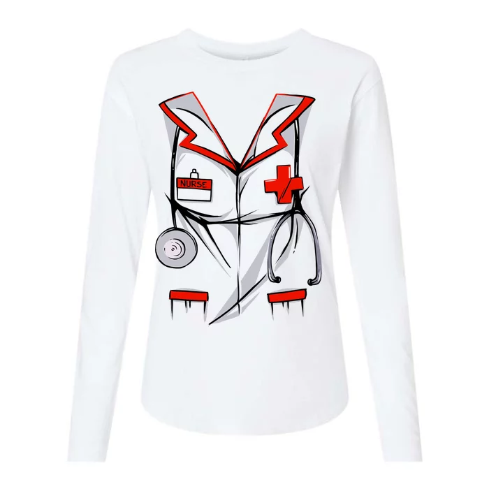 Nurse Medical Costume Suit Womens Cotton Relaxed Long Sleeve T-Shirt