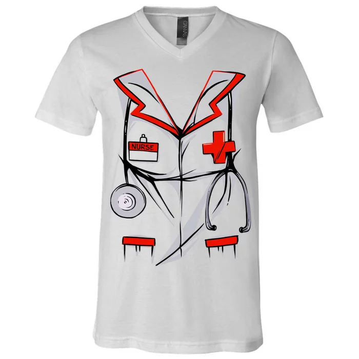 Nurse Medical Costume Suit V-Neck T-Shirt