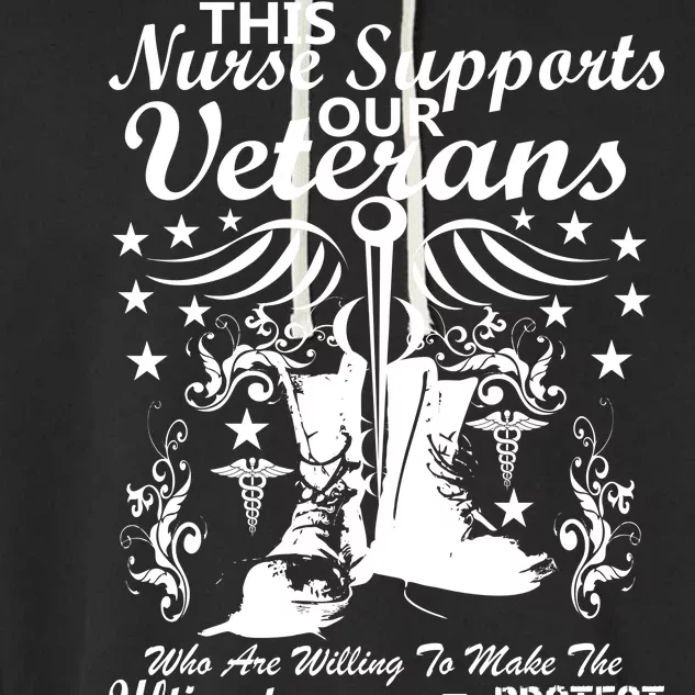 Nurse Supports Our Veterans Garment-Dyed Fleece Hoodie