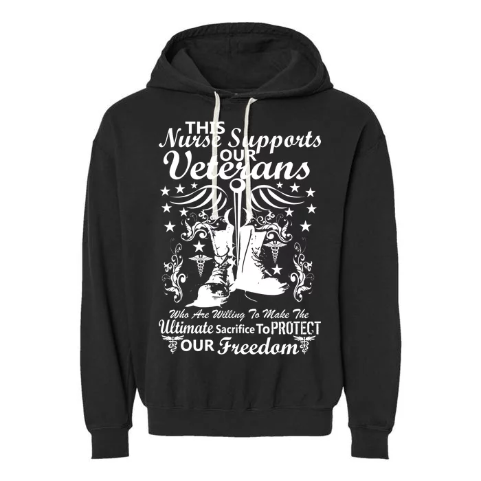 Nurse Supports Our Veterans Garment-Dyed Fleece Hoodie