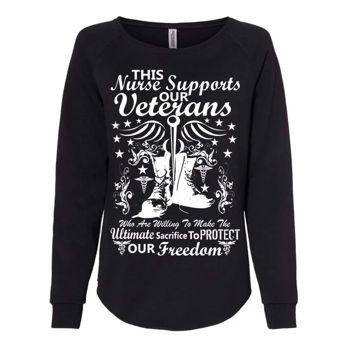 Nurse Supports Our Veterans Womens California Wash Sweatshirt