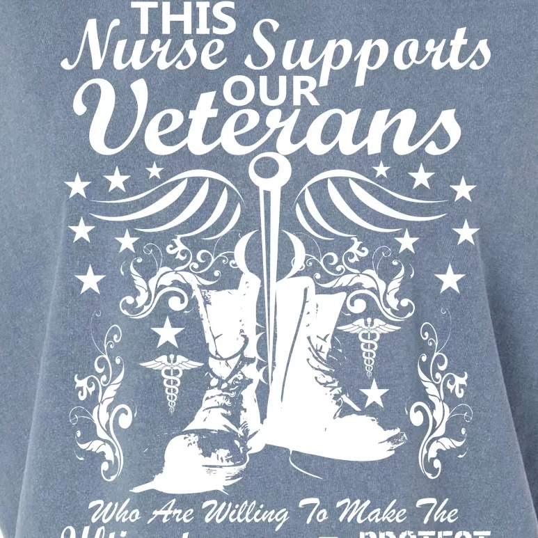 Nurse Supports Our Veterans Garment-Dyed Women's Muscle Tee