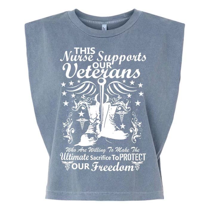 Nurse Supports Our Veterans Garment-Dyed Women's Muscle Tee