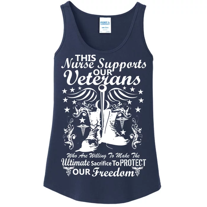 Nurse Supports Our Veterans Ladies Essential Tank