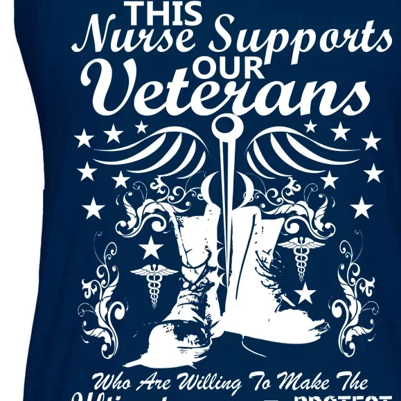 Nurse Supports Our Veterans Ladies Essential Flowy Tank