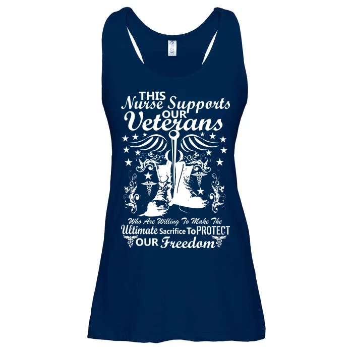 Nurse Supports Our Veterans Ladies Essential Flowy Tank