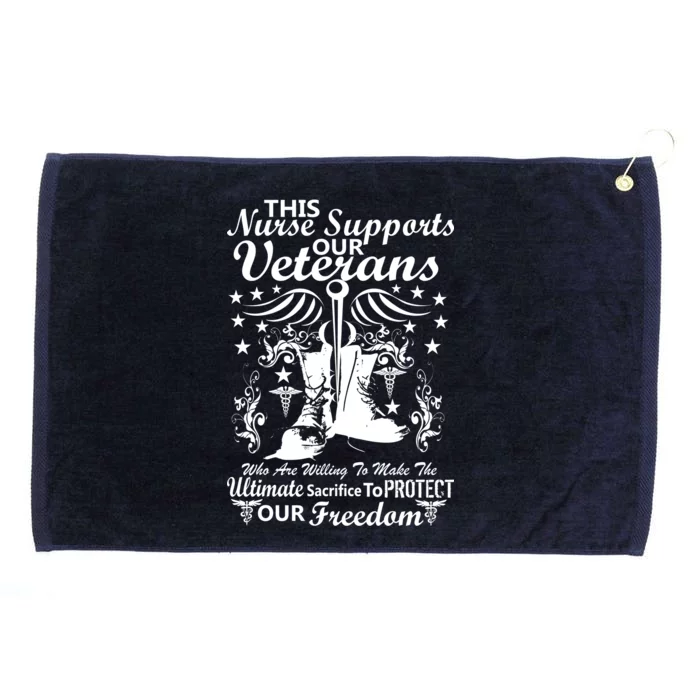 Nurse Supports Our Veterans Grommeted Golf Towel