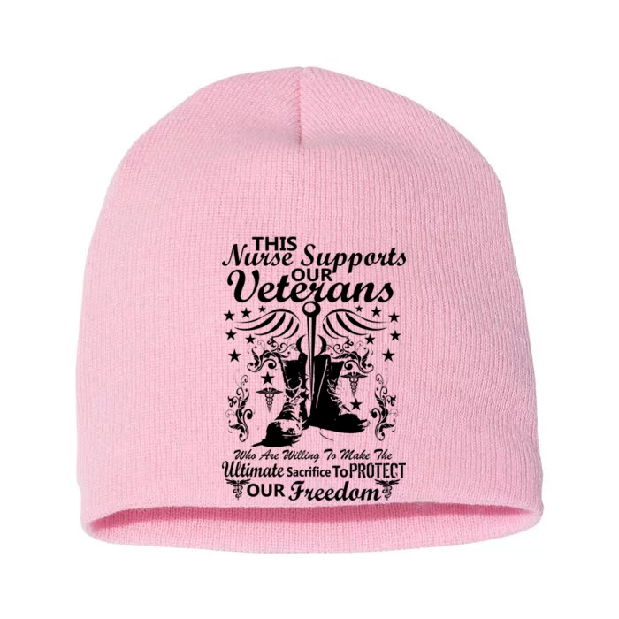 Nurse Supports Our Veterans Short Acrylic Beanie