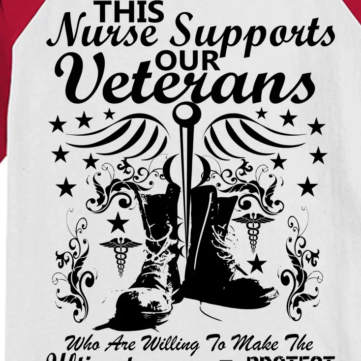 Nurse Supports Our Veterans Kids Colorblock Raglan Jersey