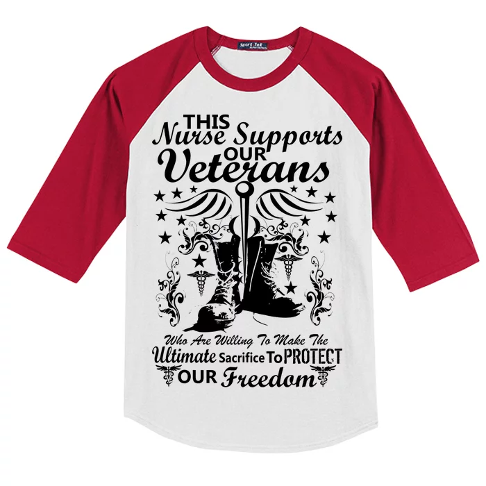 Nurse Supports Our Veterans Kids Colorblock Raglan Jersey