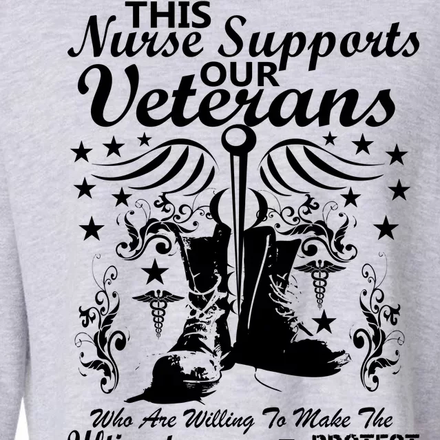 Nurse Supports Our Veterans Cropped Pullover Crew