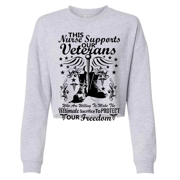 Nurse Supports Our Veterans Cropped Pullover Crew