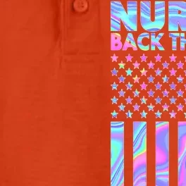 Nurses Back the Blue I've Got Your Six US Flag Dry Zone Grid Performance Polo