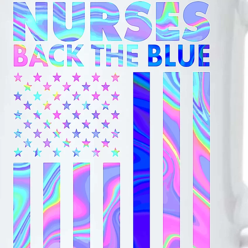 Nurses Back the Blue I've Got Your Six US Flag Black Color Changing Mug