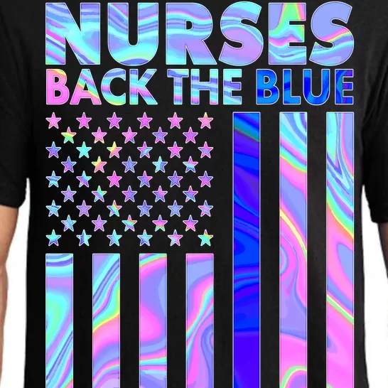 Nurses Back the Blue I've Got Your Six US Flag Pajama Set