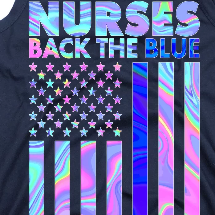 Nurses Back the Blue I've Got Your Six US Flag Tank Top