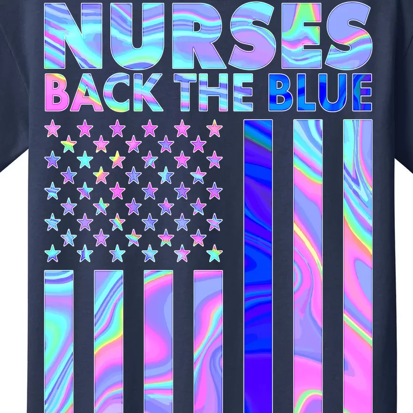 Nurses Back the Blue I've Got Your Six US Flag Kids T-Shirt