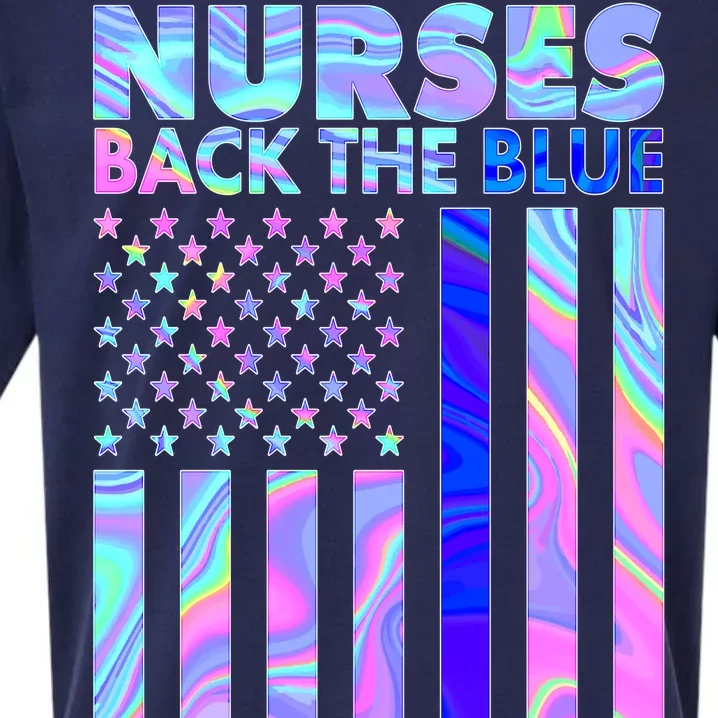 Nurses Back the Blue I've Got Your Six US Flag Sueded Cloud Jersey T-Shirt