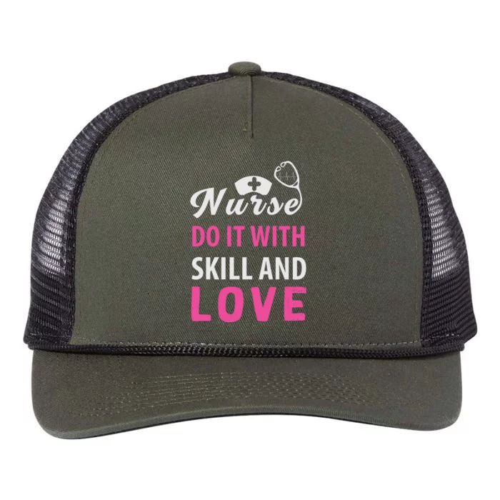 Nurses Do It With Skill And Love Retro Rope Trucker Hat Cap