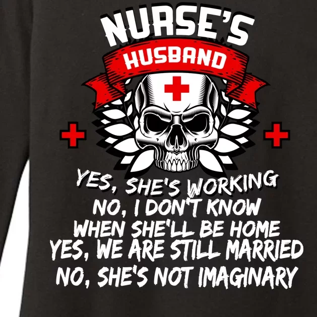 Nurse's Husband Womens CVC Long Sleeve Shirt