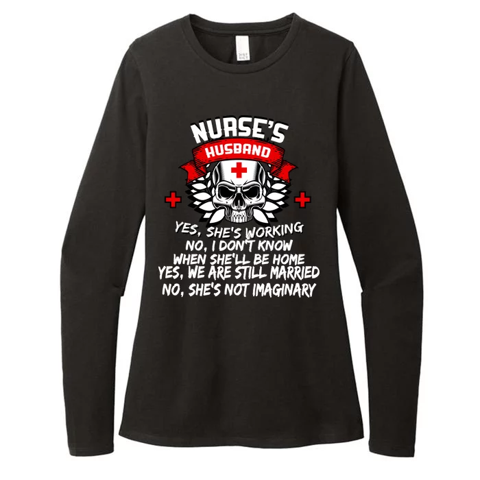 Nurse's Husband Womens CVC Long Sleeve Shirt