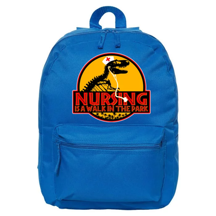 Nursing Is A Walk In The Park Funny 16 in Basic Backpack