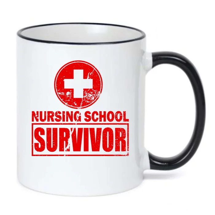 Nursing School Survivor Black Color Changing Mug