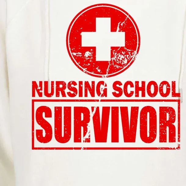 Nursing School Survivor Womens Funnel Neck Pullover Hood