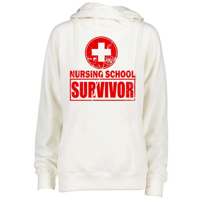 Nursing School Survivor Womens Funnel Neck Pullover Hood