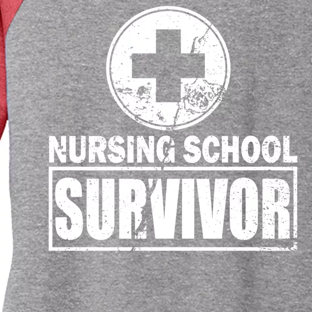 Nursing School Survivor Women's Tri-Blend 3/4-Sleeve Raglan Shirt