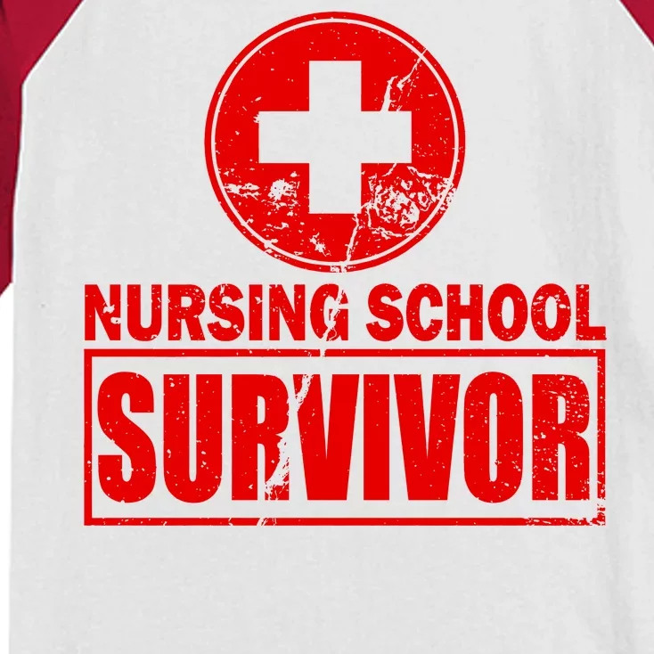 Nursing School Survivor Kids Colorblock Raglan Jersey