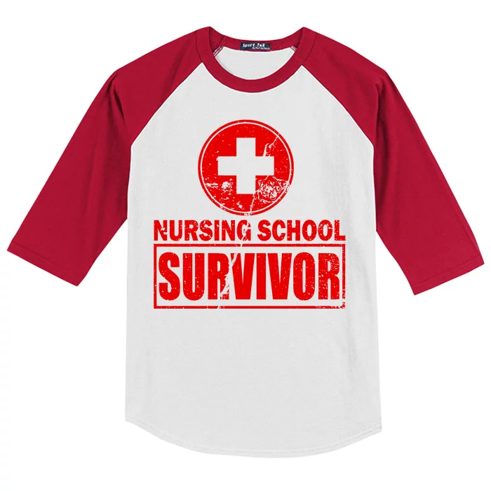 Nursing School Survivor Kids Colorblock Raglan Jersey