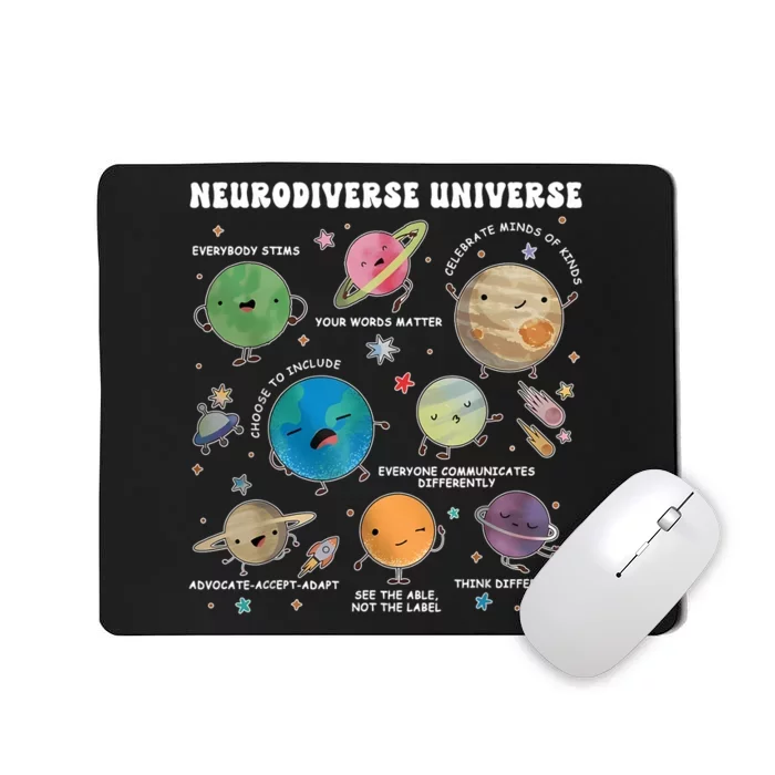 Neurodiverse Universe Space Planet Special Education Teacher Mousepad