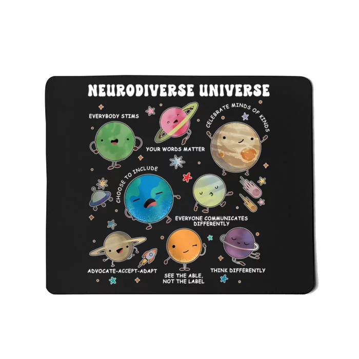 Neurodiverse Universe Space Planet Special Education Teacher Mousepad