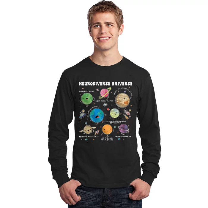 Neurodiverse Universe Space Planet Special Education Teacher Long Sleeve Shirt