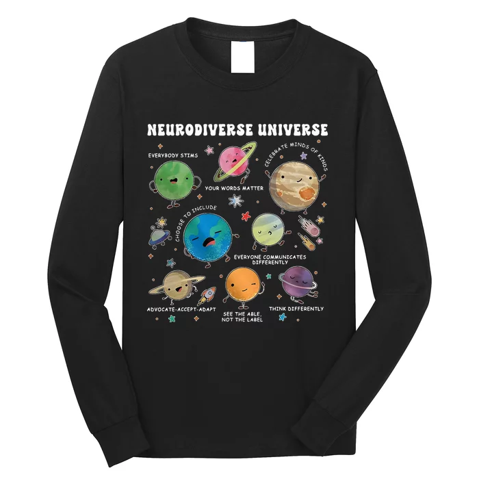 Neurodiverse Universe Space Planet Special Education Teacher Long Sleeve Shirt